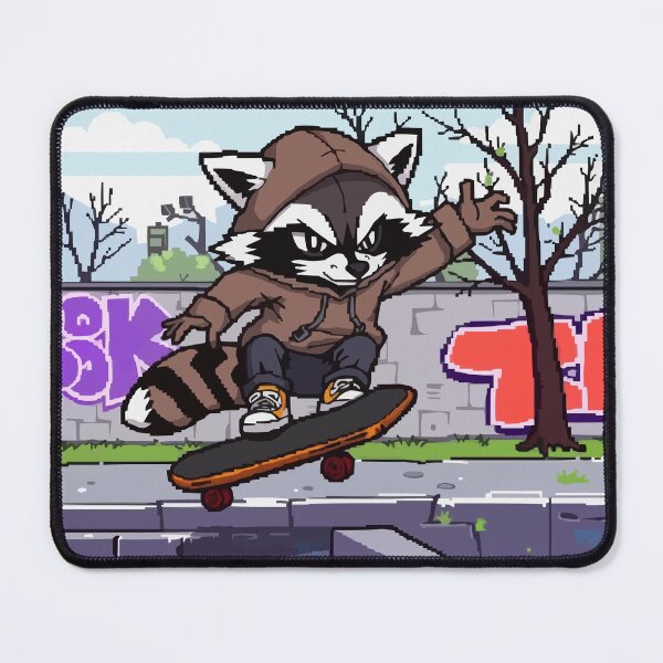 Item preview, Pixel Raccoon on Wheels designed and sold by NaturePixel.