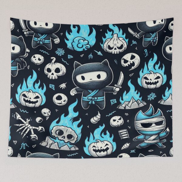Item preview, Blue Flame Ninja Doodles designed and sold by Imaginarium of Chaos falcon88 .