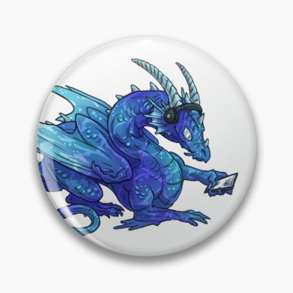 Item preview, Blue Dragon Wearing Headphones and Scrolling on Phone Sticker designed and sold by maya-ohmu.