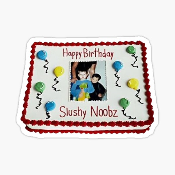Item preview, happy birthday slushy noobz cake sticker designed and sold by emmasmalley.