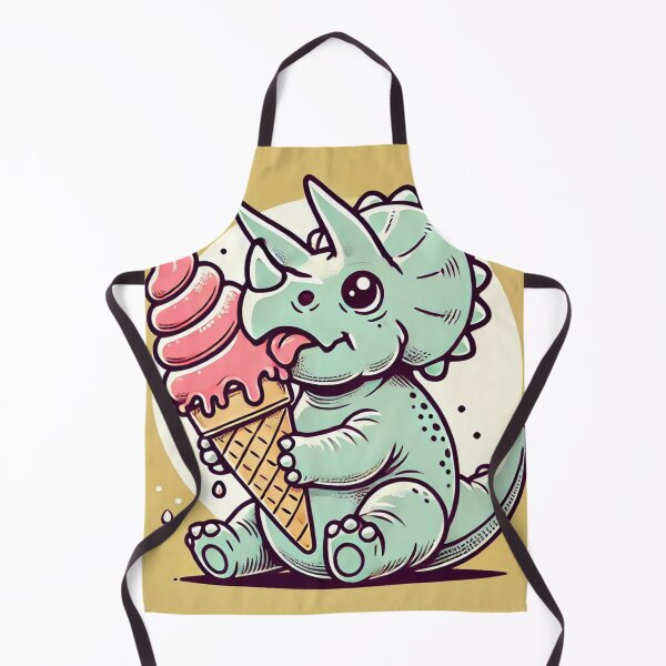 Item preview, A triceratops eating ice cream designed and sold by DreamKanvas.