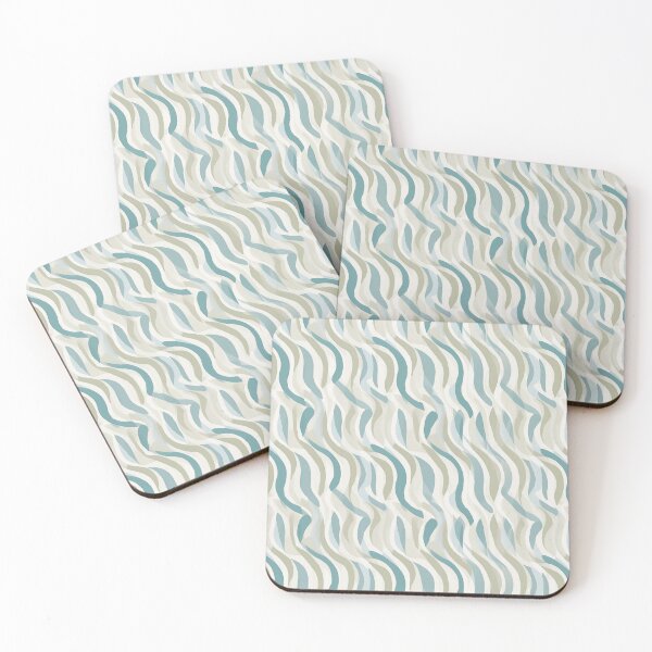Item preview, Beige and Teal Blue Abstract Wave Pattern designed and sold by ColorOfTheYears.