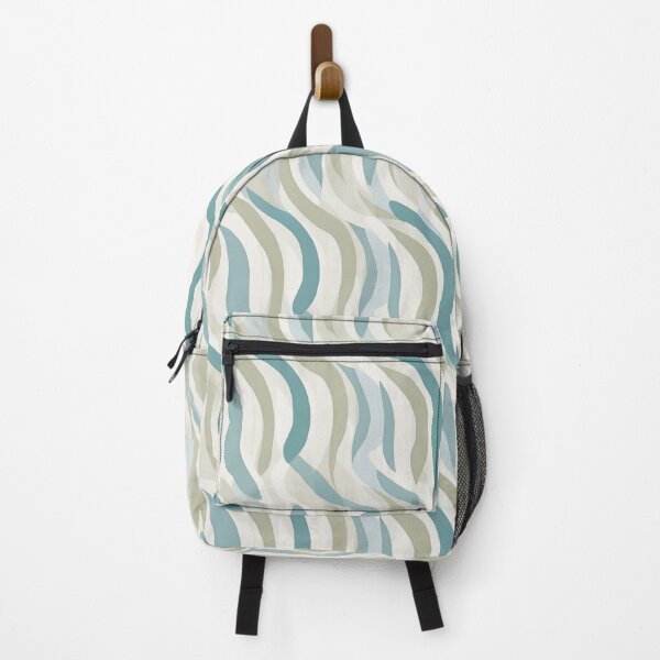Item preview, Beige and Teal Blue Abstract Wave Pattern designed and sold by ColorOfTheYears.
