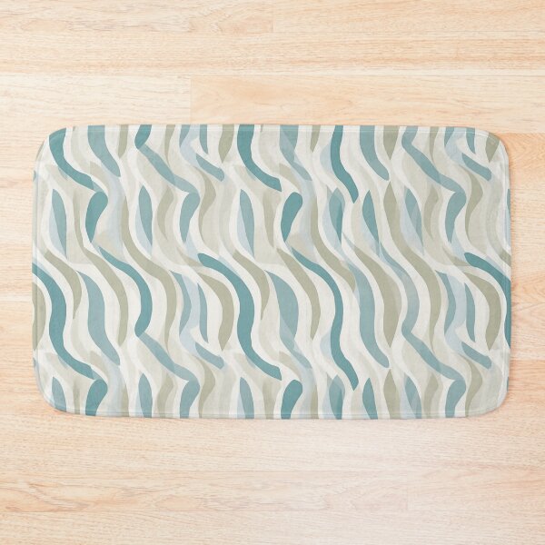 Item preview, Beige and Teal Blue Abstract Wave Pattern designed and sold by ColorOfTheYears.