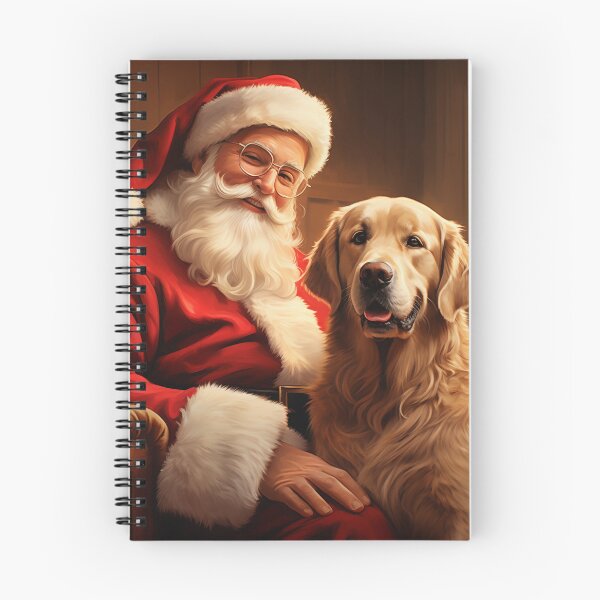 Item preview, Santa Claus with Golden Retriever designed and sold by PetsArt.