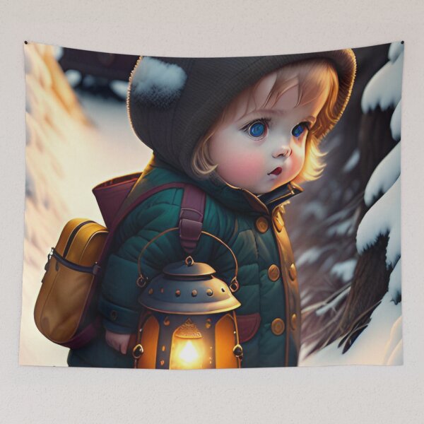 Item preview, Toddler Girl Carrying Lantern designed and sold by BubbleGalaxy.