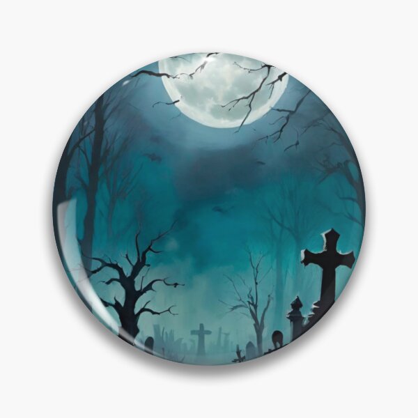 Item preview, Creepy Halloween Graveyard Scene with Fog designed and sold by GrizzlyCollective.
