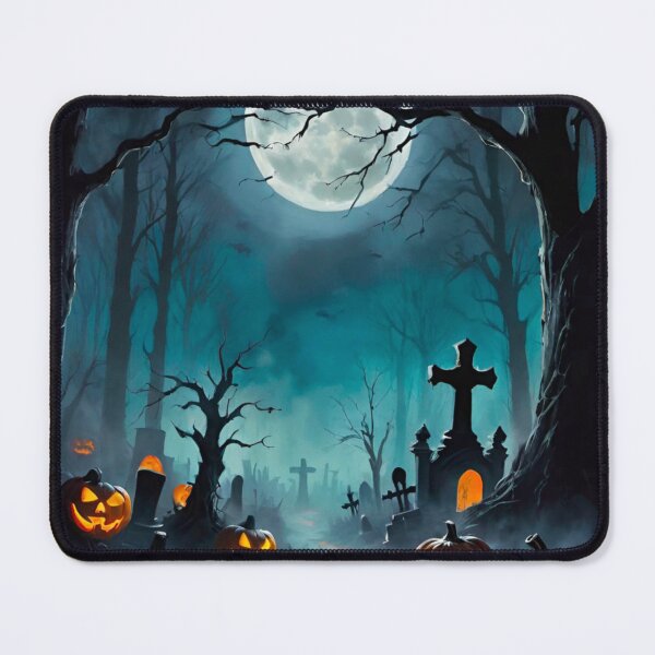Item preview, Creepy Halloween Graveyard Scene with Fog designed and sold by GrizzlyCollective.