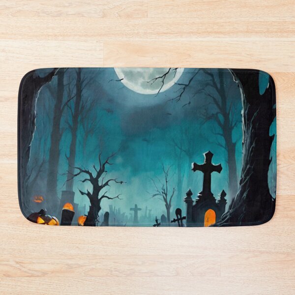 Item preview, Creepy Halloween Graveyard Scene with Fog designed and sold by GrizzlyCollective.