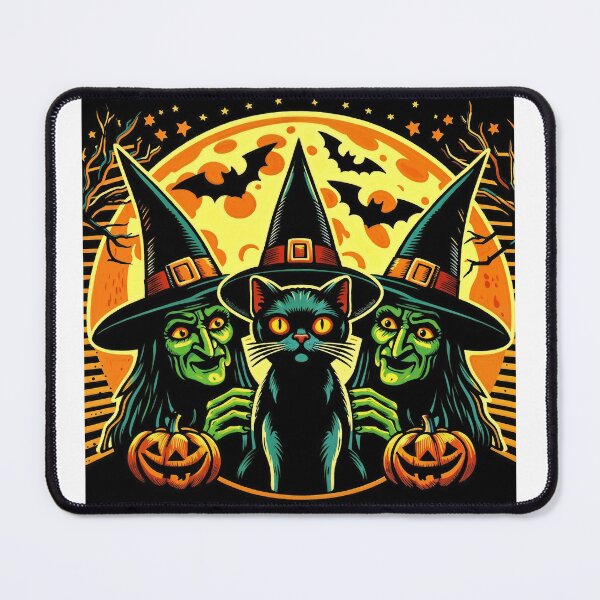 Item preview,   Enchanting Witches with Black Cat and Pumpkins - Halloween Vibes designed and sold by Anastasiia Lang.