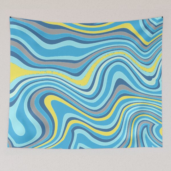 Item preview, Retro Pastels Liquid Swirl Abstract Lines Pattern Grungy Art 3 of 4 designed and sold by Beachy.
