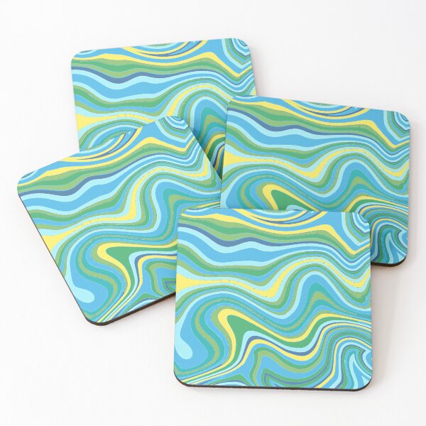 Item preview, Retro Pastels Liquid Swirl Abstract Lines Pattern Grungy Art 4 of 4 designed and sold by Beachy.