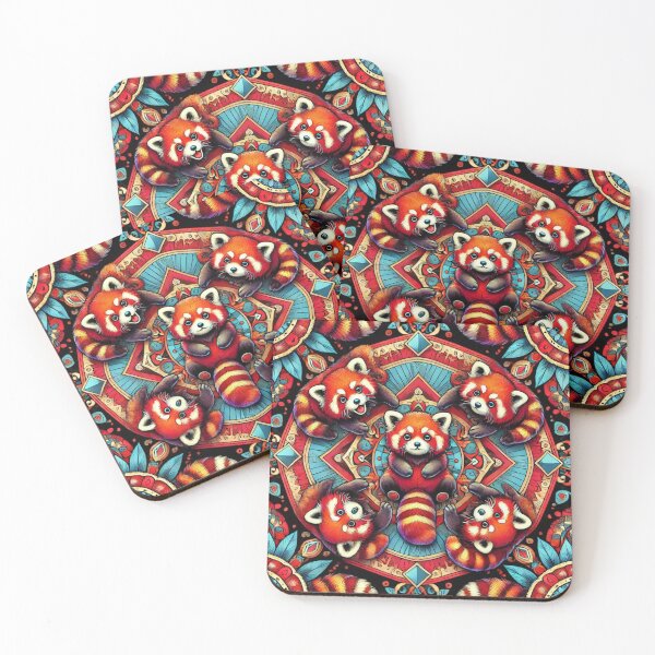 Item preview, Red Panda Pattern Cute Illustration Design designed and sold by CozyCustomPillows.