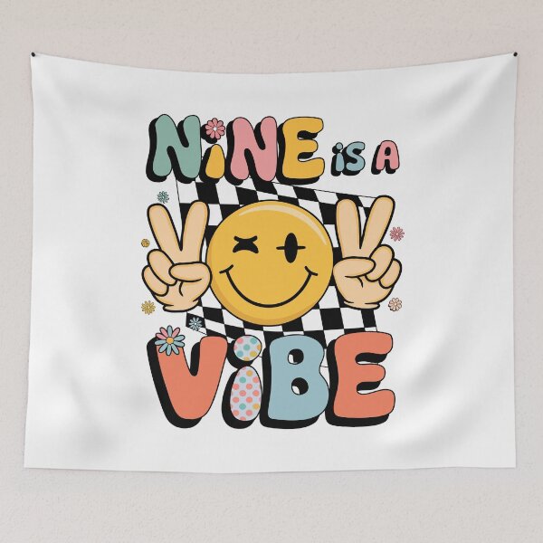 Item preview, Nine is a Vibe Fun 9th Birthday Gift for Girls and Boys Unity Day Tee designed and sold by BongsEmporium.