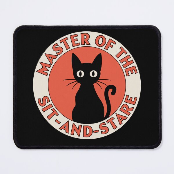 Item preview, "Master of the sit-and-stare" / Black cat staring straight into your soul designed and sold by LostForSpace.