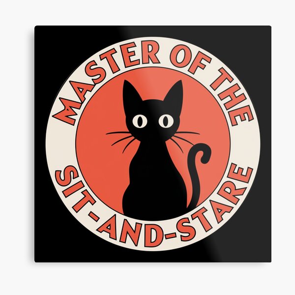 Item preview, "Master of the sit-and-stare" / Black cat staring straight into your soul  designed and sold by LostForSpace.