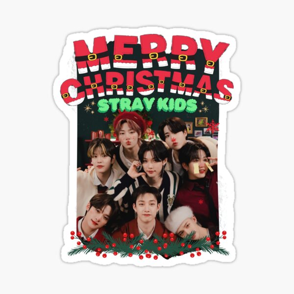 Item preview, Stray Kids Christmas Collage: Festive Kpop Cheer designed and sold by AJUNICE STUDIO.