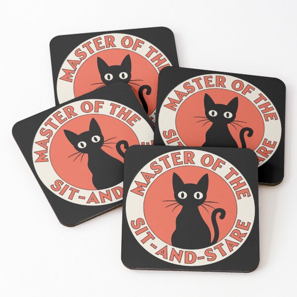 Item preview, "Master of the sit-and-stare" / Black cat staring straight into your soul  designed and sold by LostForSpace.