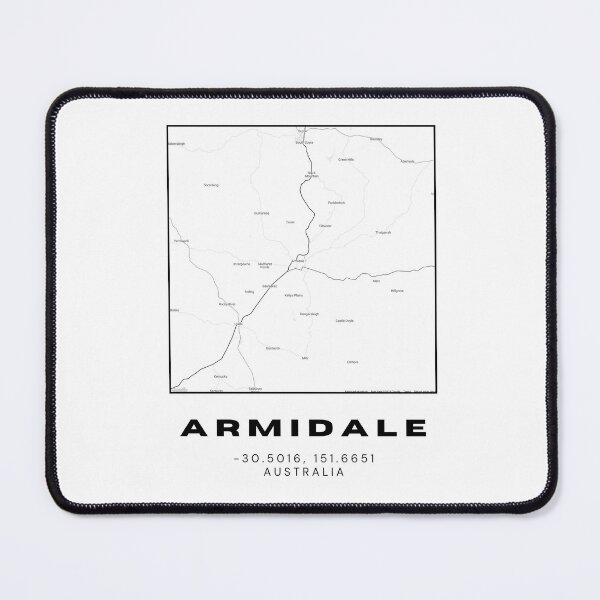 Item preview, Minimalist Armidale Map Art | Black and White Coordinates Print designed and sold by RM-Journey.