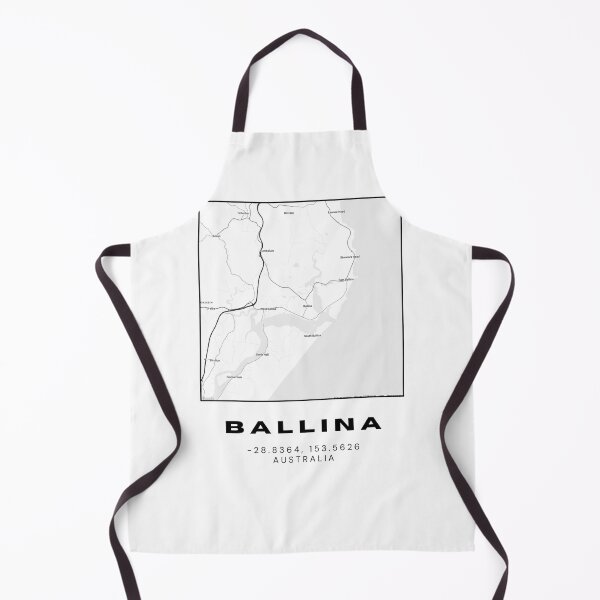 Item preview, Ballina Coordinates Map Print | Minimalist Black and White Art designed and sold by RM-Journey.