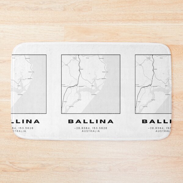 Item preview, Ballina Coordinates Map Print | Minimalist Black and White Art designed and sold by RM-Journey.