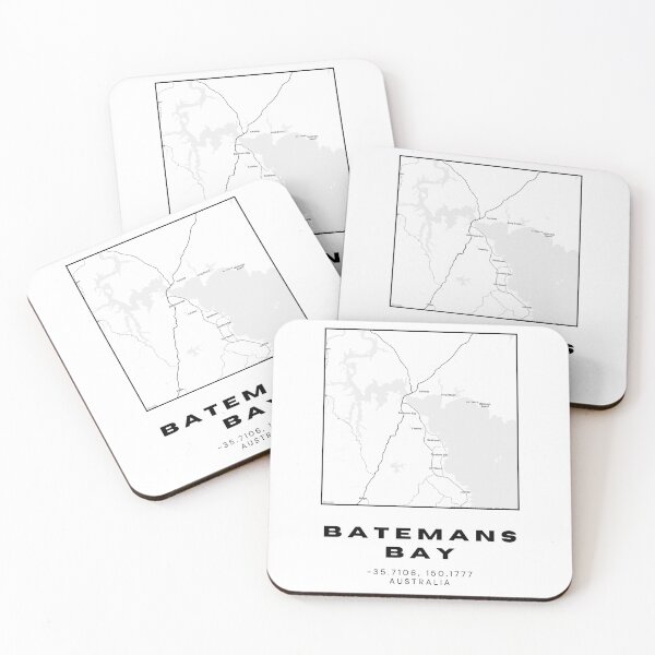 Item preview, Minimalist Batemans Bay Map Art | Black and White Coordinates Print designed and sold by RM-Journey.
