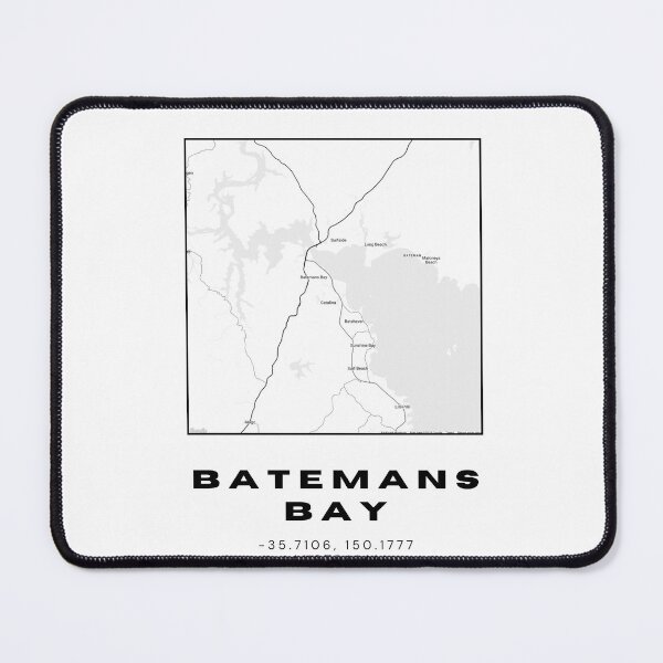 Item preview, Minimalist Batemans Bay Map Art | Black and White Coordinates Print designed and sold by RM-Journey.