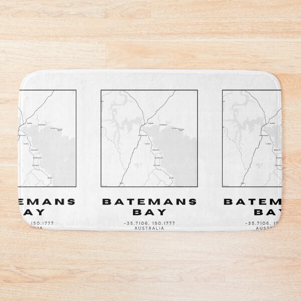 Item preview, Minimalist Batemans Bay Map Art | Black and White Coordinates Print designed and sold by RM-Journey.