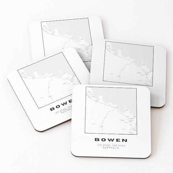 Item preview, Bowen Coordinates Map Print | Minimalist Black and White Art designed and sold by RM-Journey.