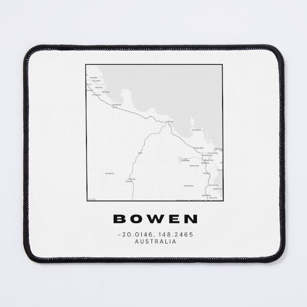 Item preview, Bowen Coordinates Map Print | Minimalist Black and White Art designed and sold by RM-Journey.