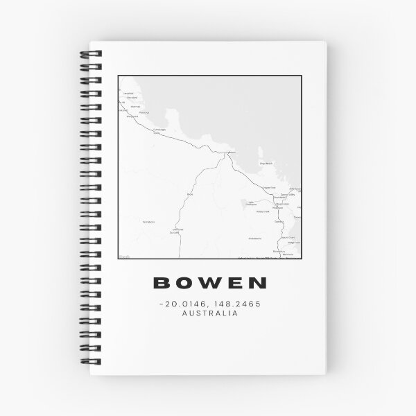 Item preview, Bowen Coordinates Map Print | Minimalist Black and White Art designed and sold by RM-Journey.