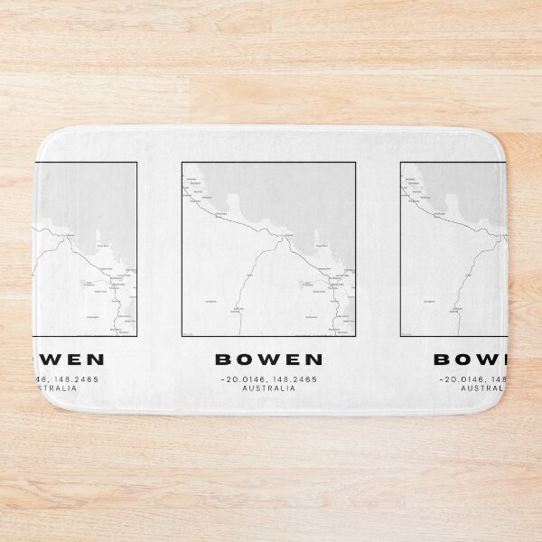Item preview, Bowen Coordinates Map Print | Minimalist Black and White Art designed and sold by RM-Journey.