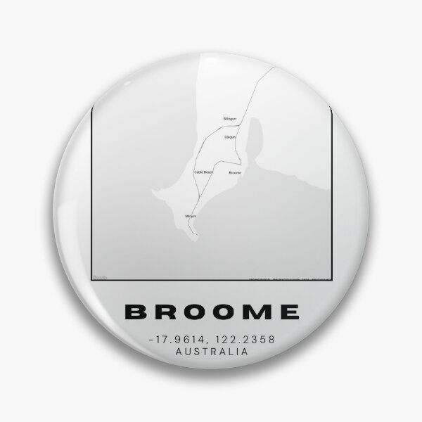 Item preview, Minimalist Broome Map Art | Black and White Coordinates Print designed and sold by RM-Journey.