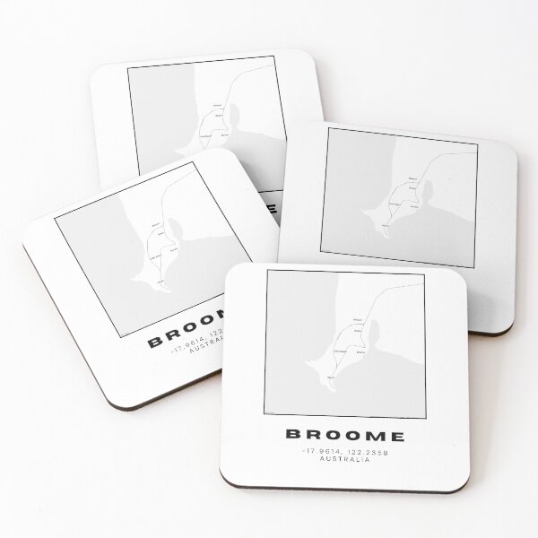 Item preview, Minimalist Broome Map Art | Black and White Coordinates Print designed and sold by RM-Journey.