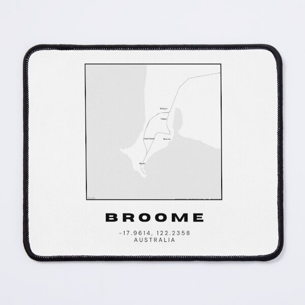 Item preview, Minimalist Broome Map Art | Black and White Coordinates Print designed and sold by RM-Journey.