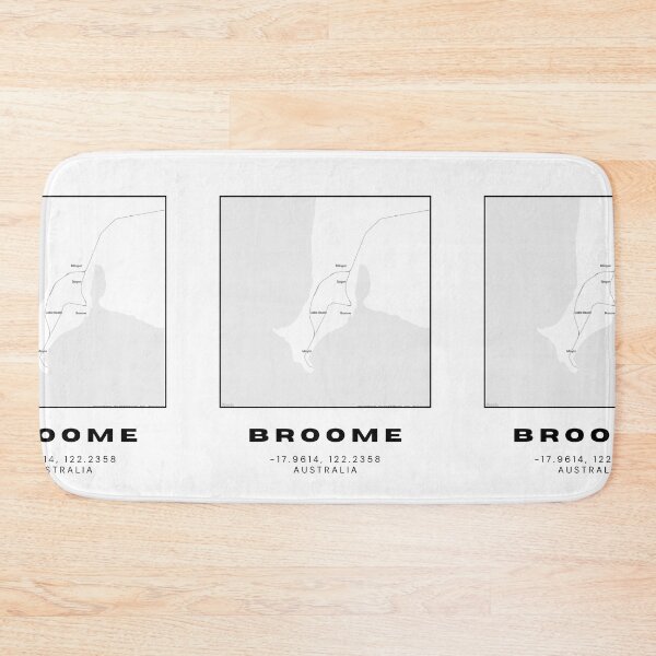 Item preview, Minimalist Broome Map Art | Black and White Coordinates Print designed and sold by RM-Journey.