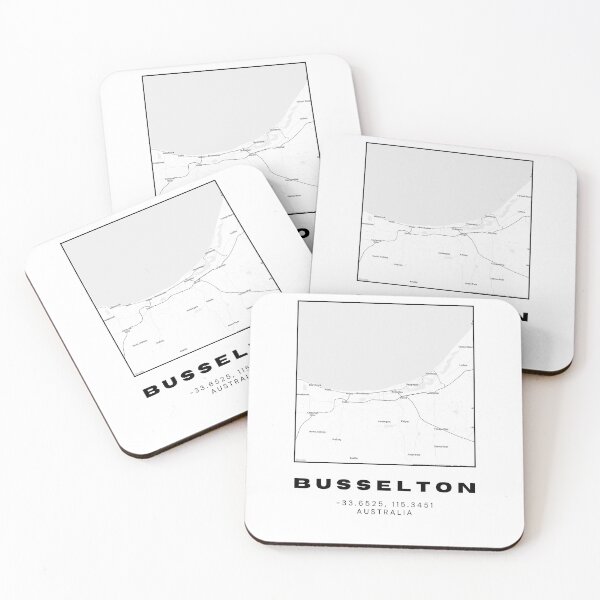 Item preview, Busselton Coordinates Map Print | Minimalist Black and White Art designed and sold by RM-Journey.
