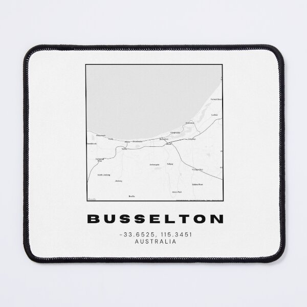 Item preview, Busselton Coordinates Map Print | Minimalist Black and White Art designed and sold by RM-Journey.