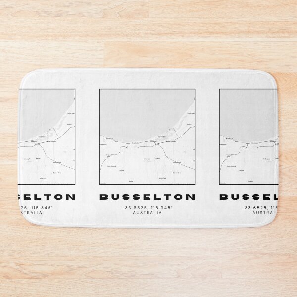 Item preview, Busselton Coordinates Map Print | Minimalist Black and White Art designed and sold by RM-Journey.