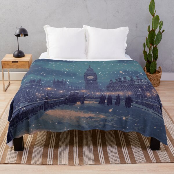 Item preview, Snowy Victorian London Night designed and sold by Laceyjae Digital Art.