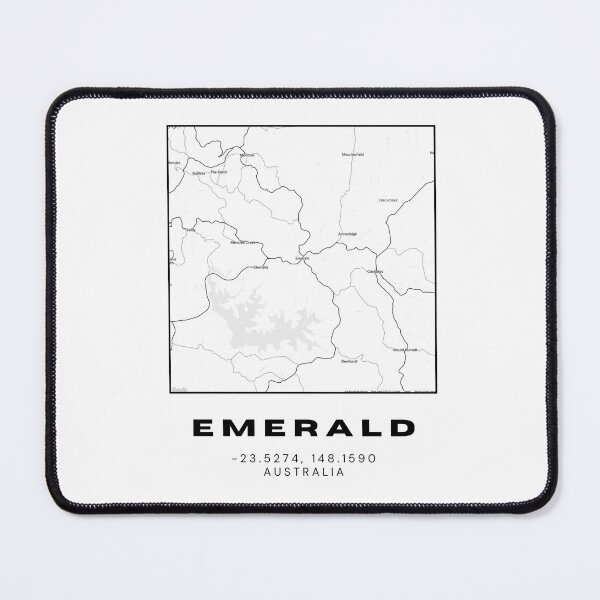 Item preview, Minimalist Emerald Map Art | Black and White Coordinates Print designed and sold by RM-Journey.