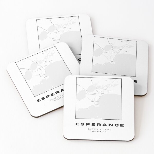 Item preview, Esperance Coordinates Map Print | Minimalist Black and White Art designed and sold by RM-Journey.