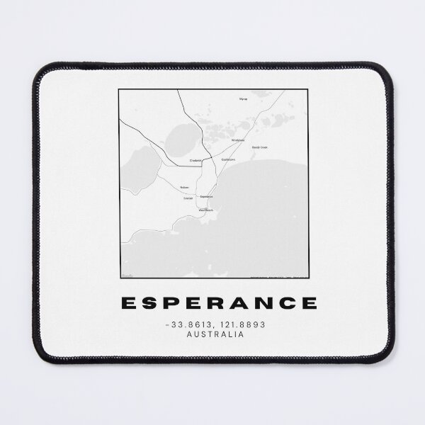 Item preview, Esperance Coordinates Map Print | Minimalist Black and White Art designed and sold by RM-Journey.