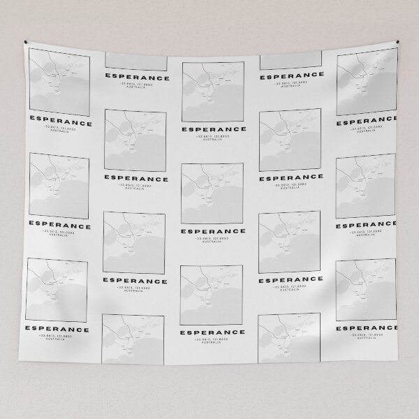 Item preview, Esperance Coordinates Map Print | Minimalist Black and White Art designed and sold by RM-Journey.