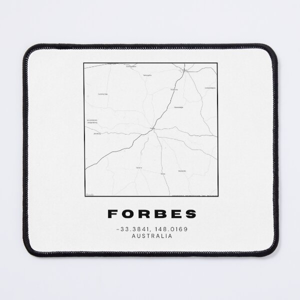 Item preview, Minimalist Forbes Map Art | Black and White Coordinates Print designed and sold by RM-Journey.