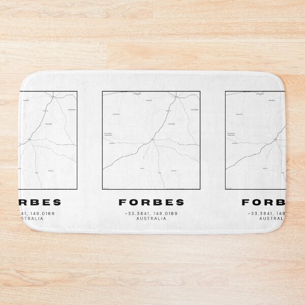 Item preview, Minimalist Forbes Map Art | Black and White Coordinates Print designed and sold by RM-Journey.