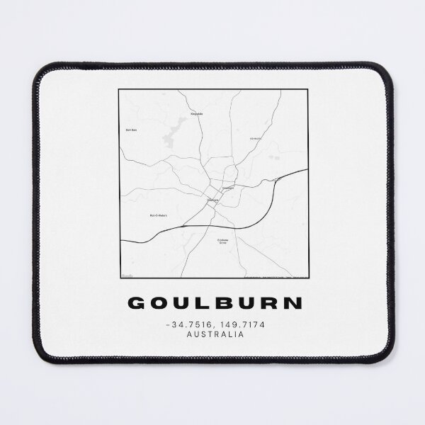 Item preview, Goulburn Coordinates Map Print | Minimalist Black and White Art designed and sold by RM-Journey.