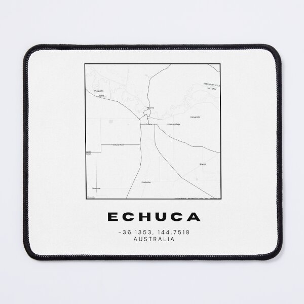 Item preview, Echuca Coordinates Map Print | Minimalist Black and White Art designed and sold by RM-Journey.