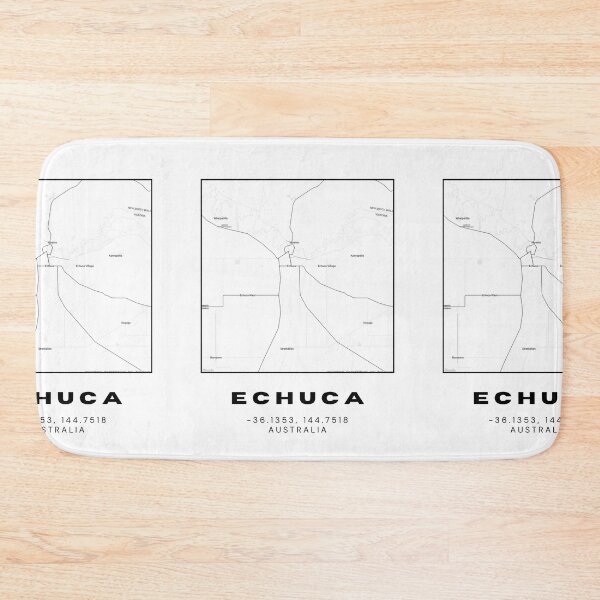 Item preview, Echuca Coordinates Map Print | Minimalist Black and White Art designed and sold by RM-Journey.