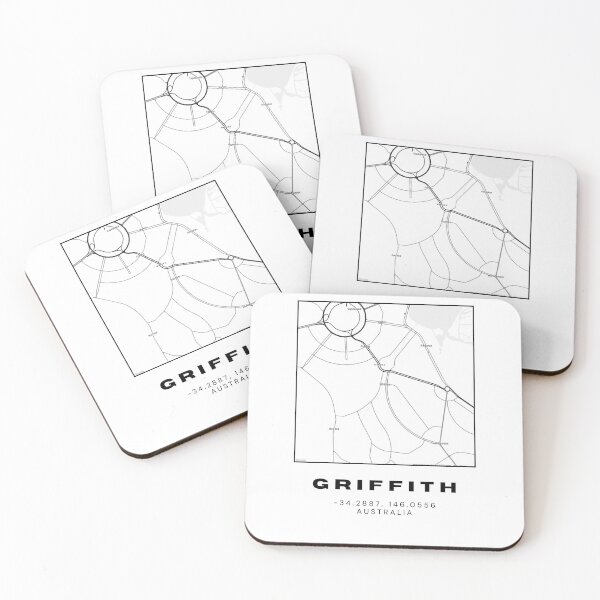 Artikelvorschau, Minimalistische Griffith-Kartenkunst | Schwarz-Weiß-Koordinatendruck entworfen und verkauft von RM-Journey.